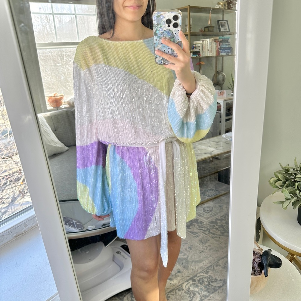 Retrofete Grace Swirl Sequin Dress